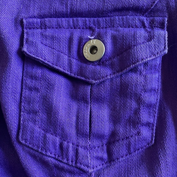 One World Purple Denim Jacket with Metal Studded Detail, Size M - Picture 8 of 12